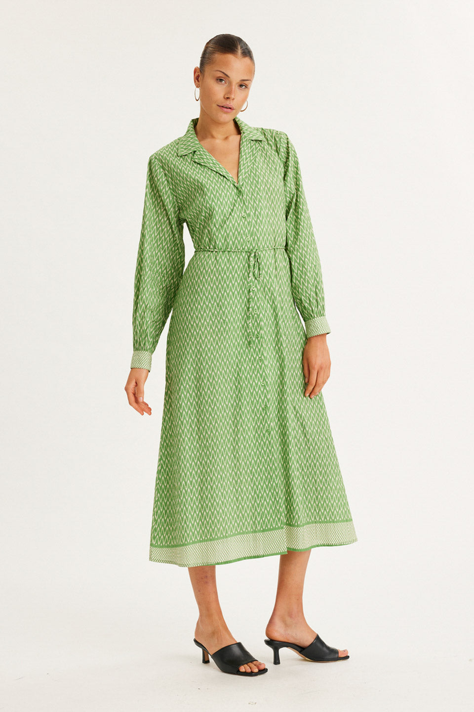 SUMMERY Copenhagen Edina Shirt Dress Dress 607 Piquant Green