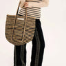 SUMMERY Copenhagen Vivienne Large Bag Accessories 547 Natural & Black stripe